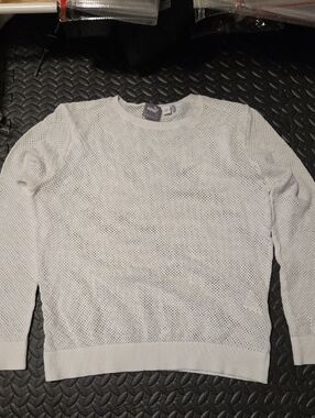 Puma Men’s White Open-Weave Crewneck Sweater